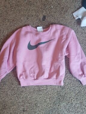 Nike Pink Sweatshirt with Black Swoosh